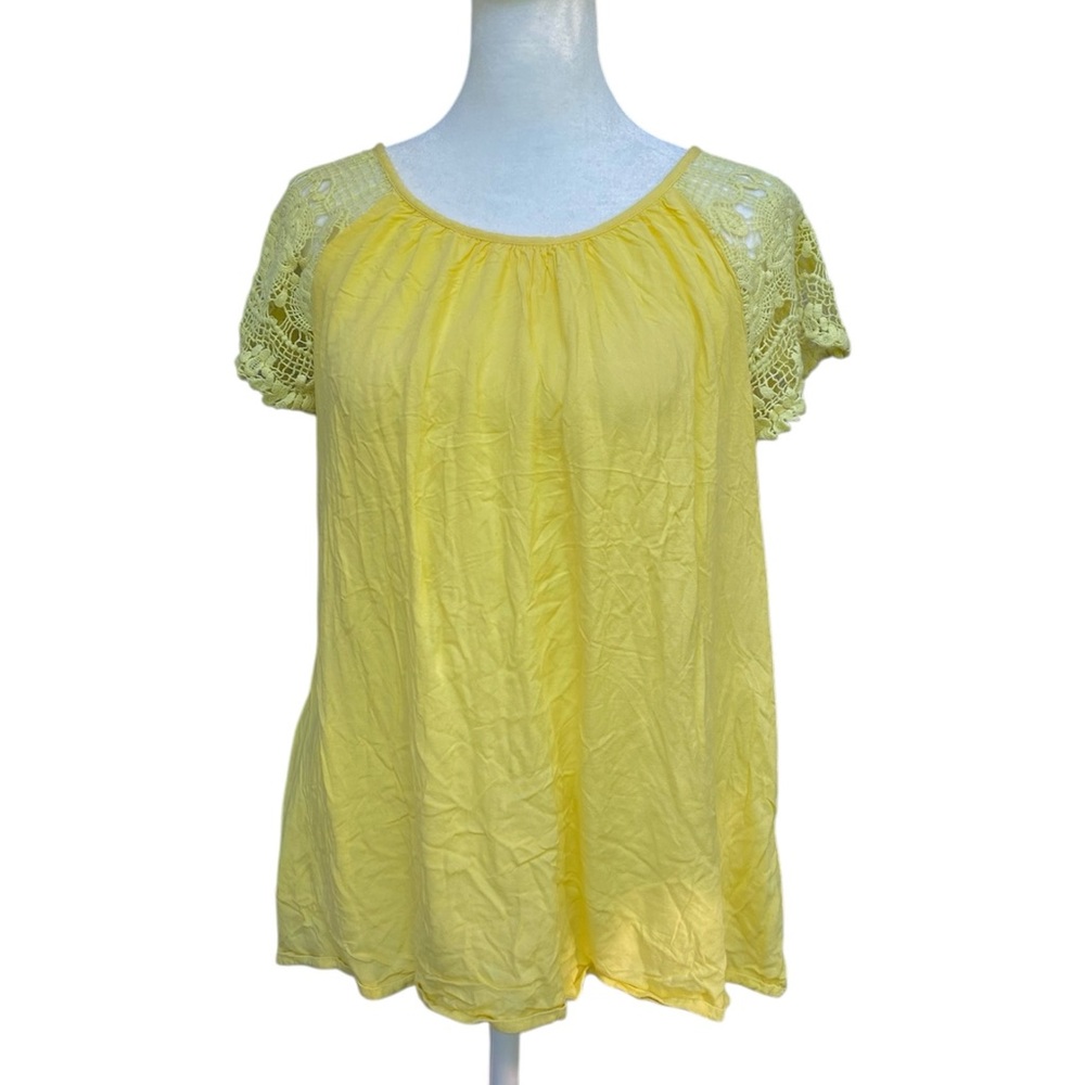 Sunny Leigh Yellow Lace Sleeves Top